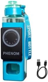 PHENOM Smart Water Bottle, 30oz Sports Bottle with Phone Charger, iOS/Android Compatible, (blue)