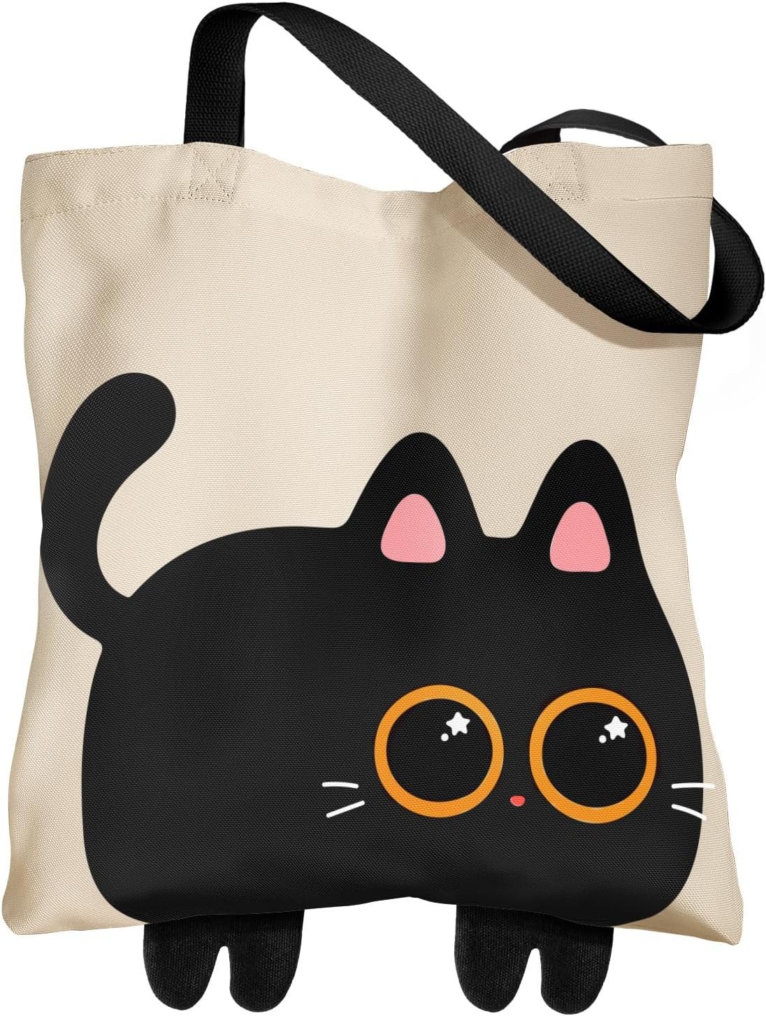 Funny Feet Cute Canvas Tote Bag for Women – Magnetic Closure & Inner Pocket, Cartoon Cotton Tote Bags for Girls