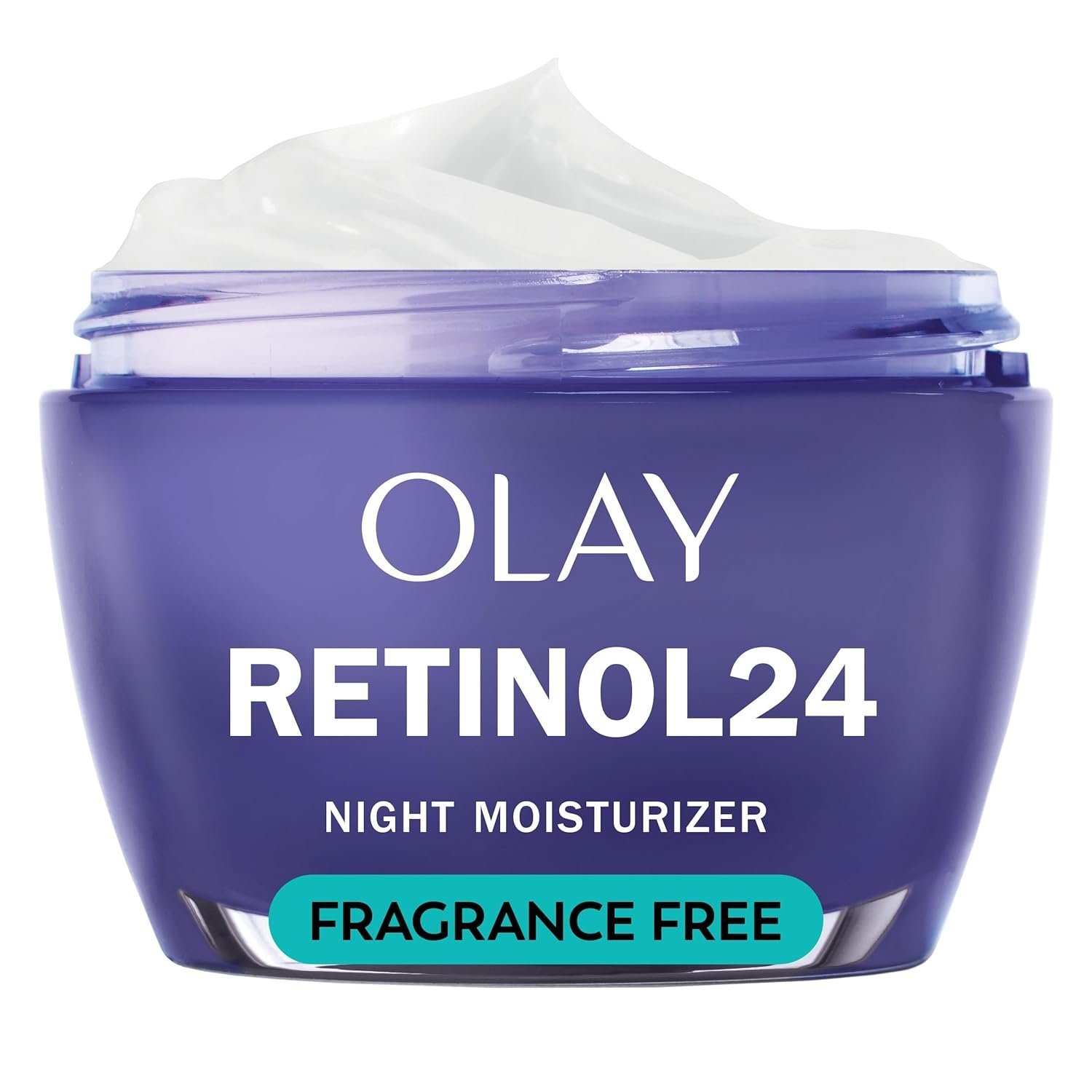 Olay Retinol 24 Face Moisturizer, Anti-Aging Night Cream for Women, Fragrance-Free, Non Greasy – Anti-Wrinkle, Smooth Fine Lines, Tightening, Hydrating Skin Care – Peptides, Glycerin, 1.7 Oz