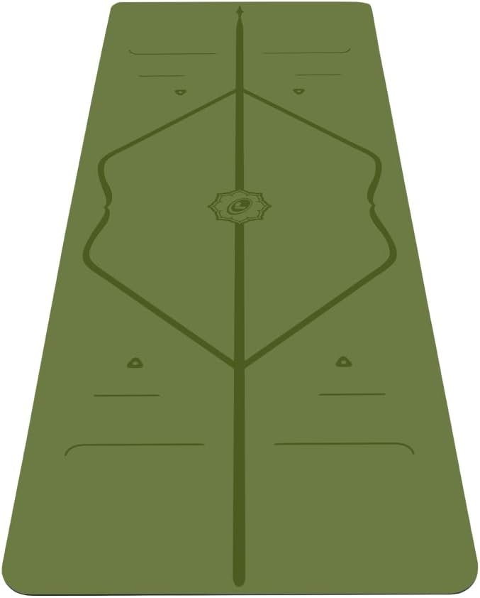 Liforme Original Yoga Mat – Free Yoga Bag Included – Patented Alignment System, Warrior-like Grip, Non-slip, Eco-friendly, sweat-resistant, long, wide, 4.2mm thick mat for comfort