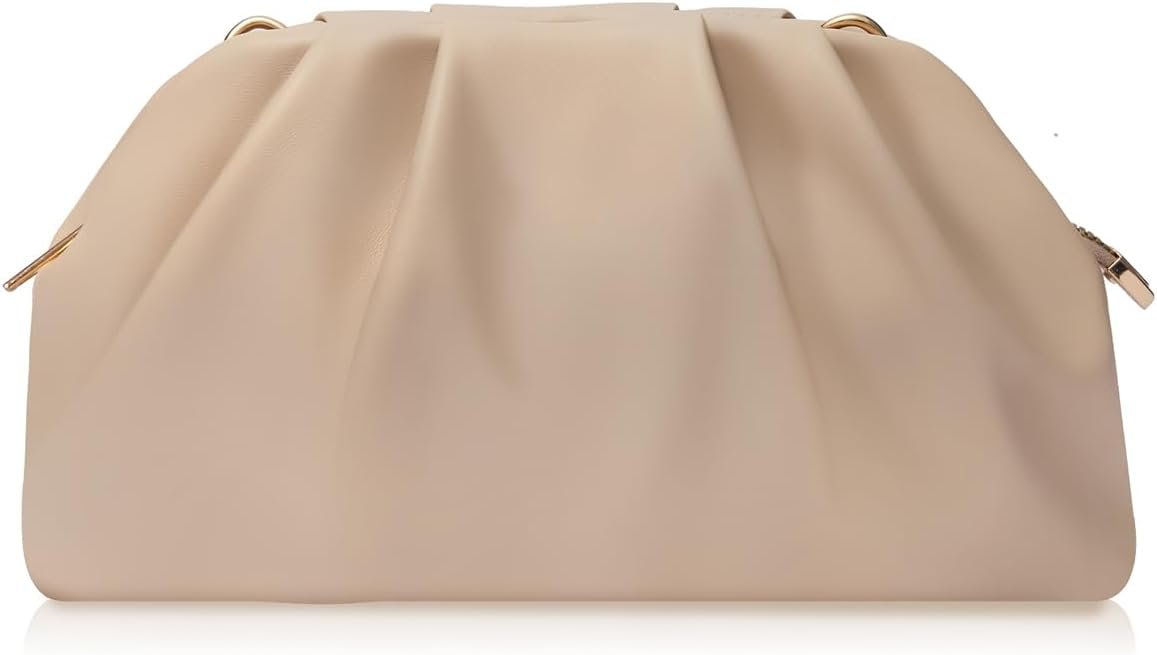 lovyoCoCo Clutch Purse for Women Soft Pleated PU Wedding Clutch, Elegant Evening Bag for Galas, Proms,Cocktail Parties