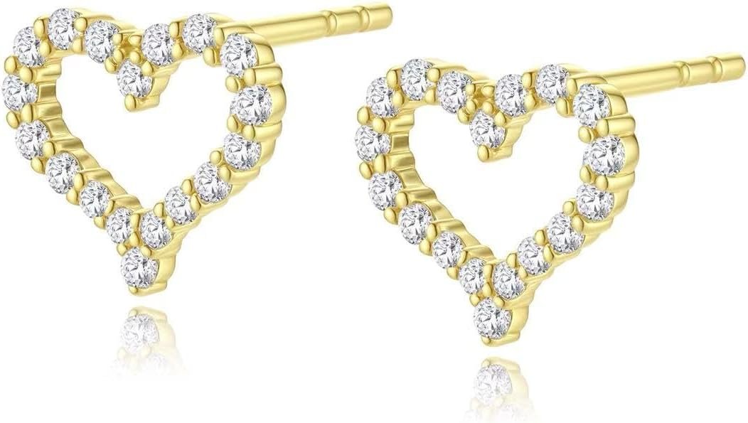14k Solid Gold Diamond Earrings Series,DEF VS~VVS, No fading, No allergies, Non gold-plating,Lab grown