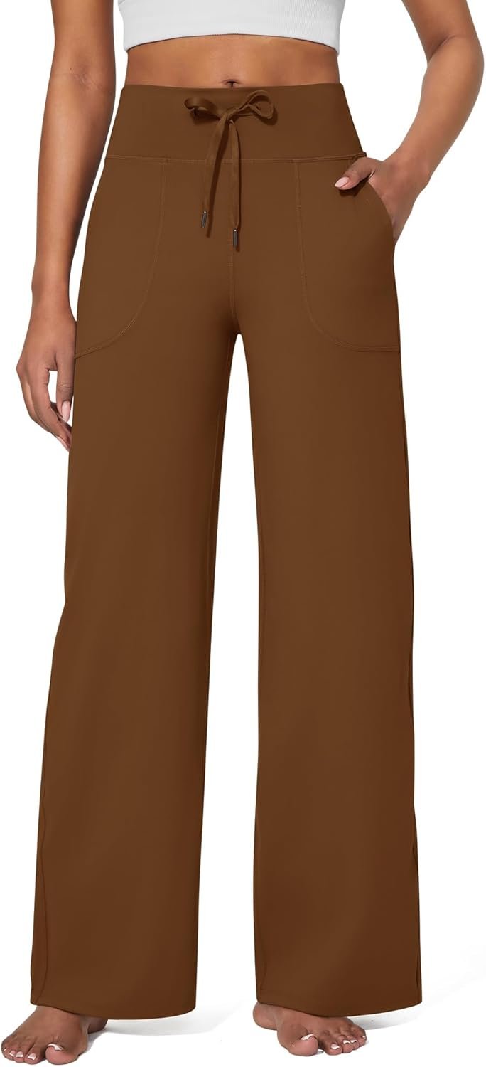 G4Free EverGoing Wide Leg Pants for Women Yoga Pants High Waist Sweatpants with Pockets Stretch Lounge Pants Comfy Workout