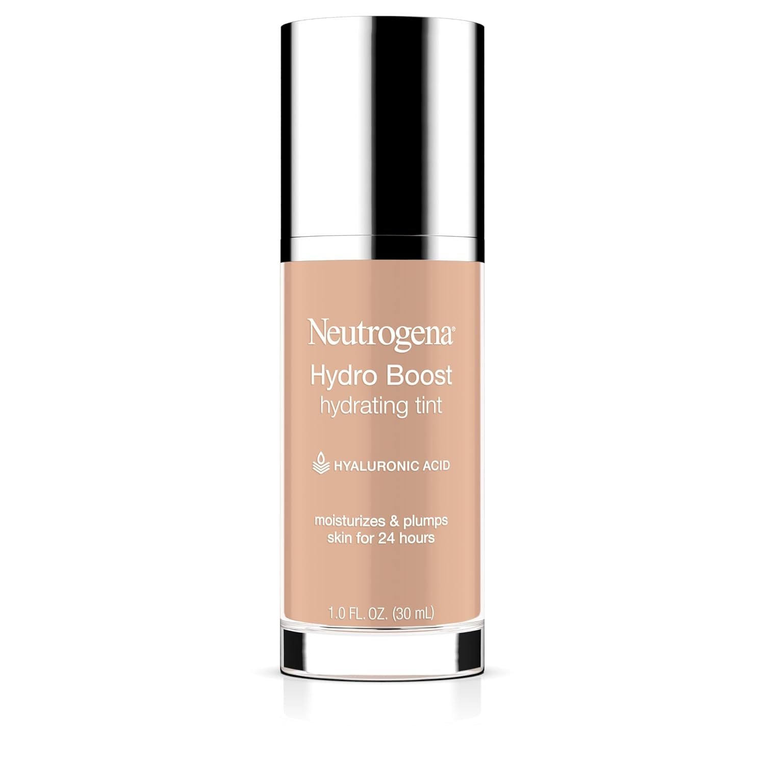 Neutrogena Hydro Boost Hydrating Tint Foundation Makeup for Dry Skin, with Hyaluronic Acid, Lightweight Oil-Free Water Gel, Non-Comedogenic, 30 Buff Color, 1.0 fl. oz