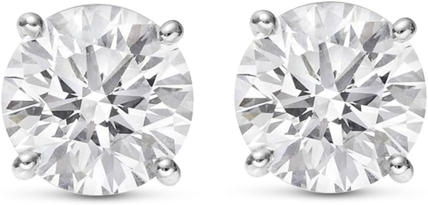 Houston Diamond District 1 to 10 Carat IGI Certified LAB GROWN Diamond Stud Earrings for women 4 Prong Push Back (E/F Color VS2/SI1 CLARITY)