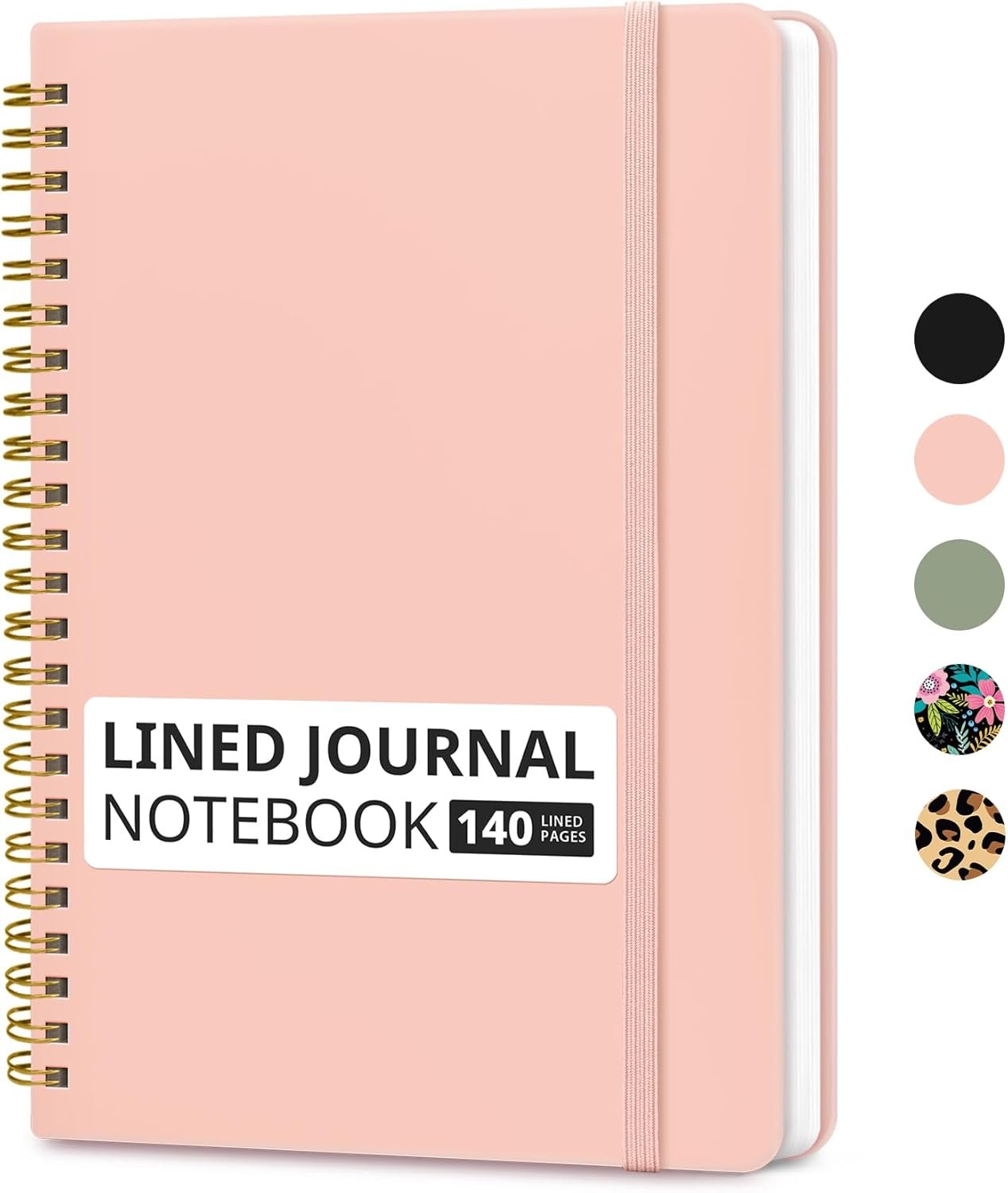 Taja Lined Spiral Journal Notebook for Women & Men, 140 Pages, College Ruled Hardcover Notebook for Work & Note Taking, Journals for Writing, A5(5.7″ x 7.9″) – Pink
