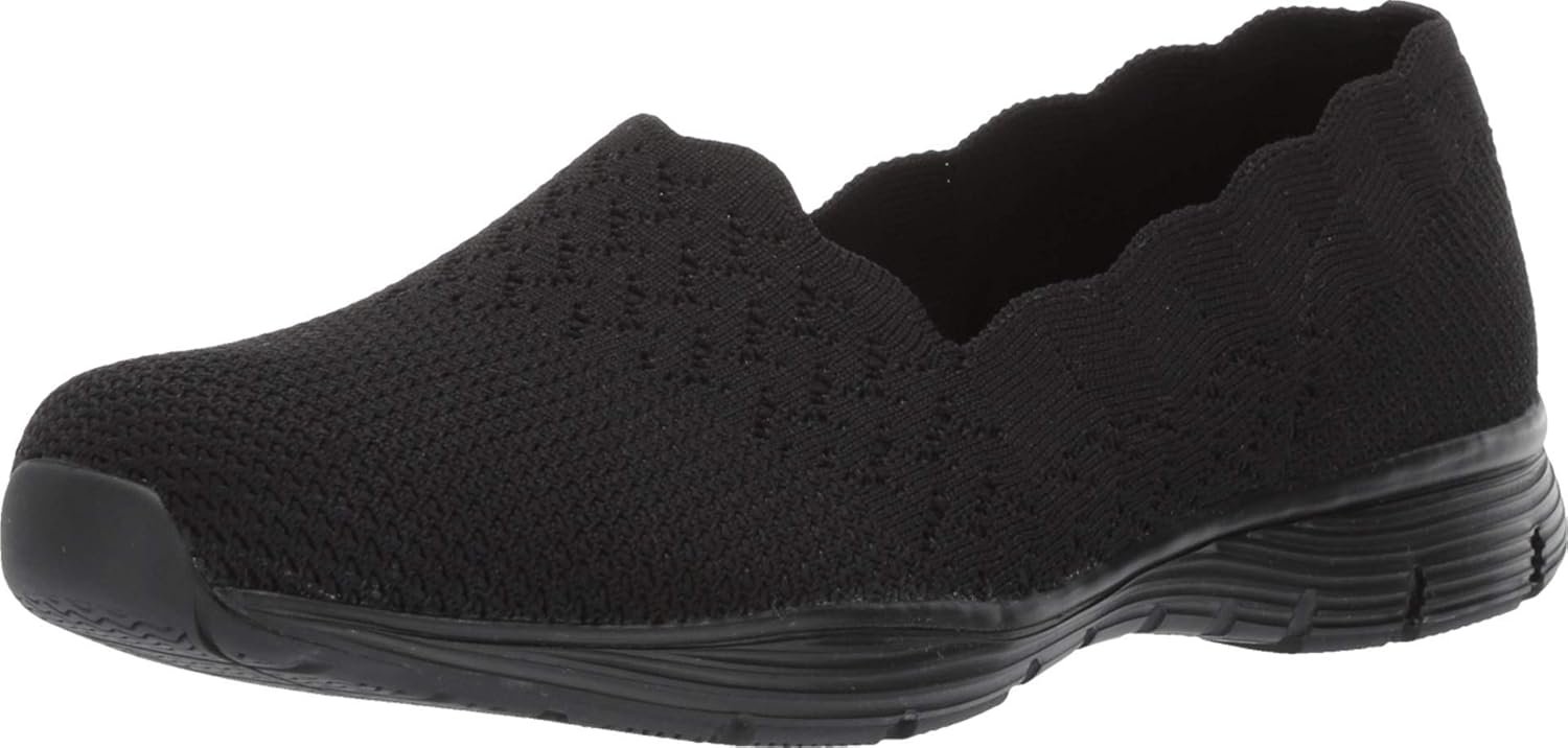 Skechers Women’s Seager – Stat – Scalloped Collar, Engineered Skech-Knit Slip-on – Classic Fit