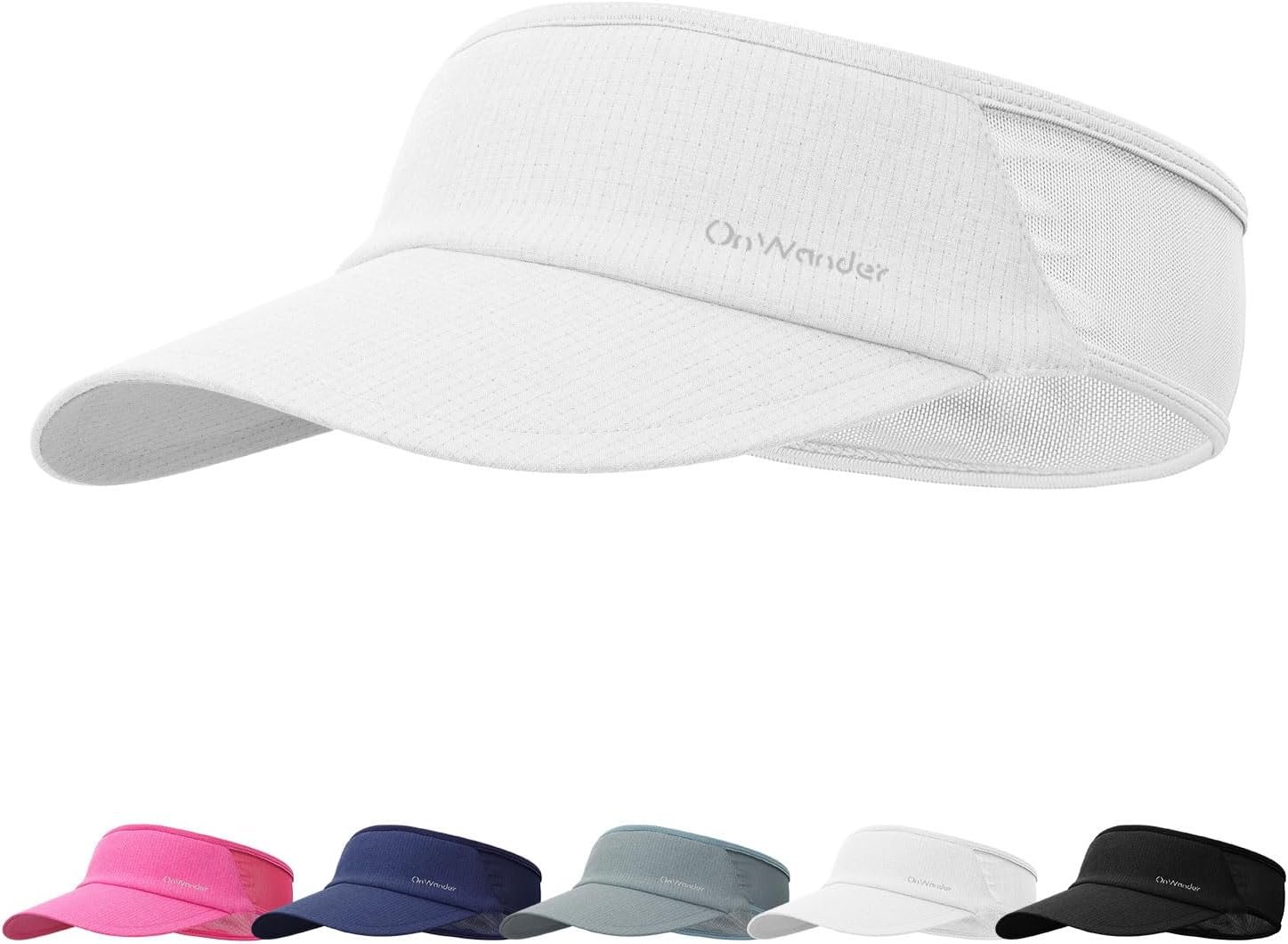Sport Sun Visor Hat for Women – Lightweight Stretchy Polyester Spandex Quick Dry Sweatband Wrinkle Resistant