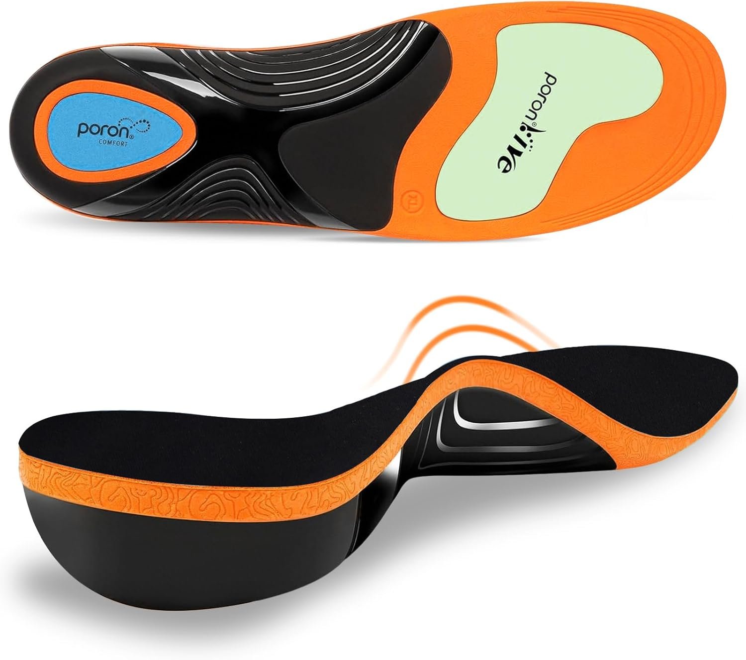 Plantar Fasciitis Insoles for Men & Women, High Arch Support Orthotic Shoe Inserts for Flat Feet, Heel Spur, Foot Pain Relief, Work Boots All-Day Standing Comfort – Heavy Duty Support – L