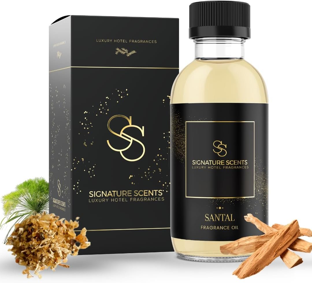 Luxury Hotel Diffuser Oil for Hotels and Homes – Aromatherapy Oils for use with an Essential Oil Diffuser at Home – Fragrance-Scent Diffuser Oil Blend (Santal) 4.05fl oz (120ml)