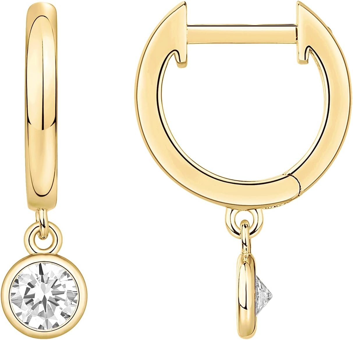 PAVOI 14K Gold Plated S925 Sterling Silver Post Lightweight Drop/Dangle Huggie Earrings for Women | Religious Ornament: Cross, Evil Eye, Clover, Celtic | Dainty Earrings for Women