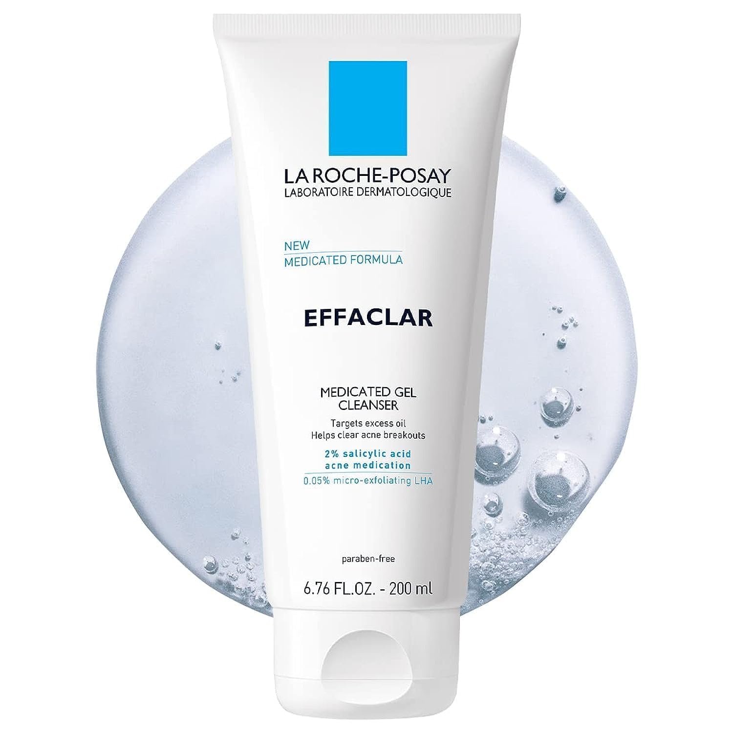 La Roche-Posay Effaclar Medicated Gel Cleanser, 2% Salicylic Acid Cleanser + LHA + Glycerin, Dermatologist Tested Foaming Acne Face Wash, Clear & Prevent Acne Breakouts, Oil Free, Targets Excess Oil