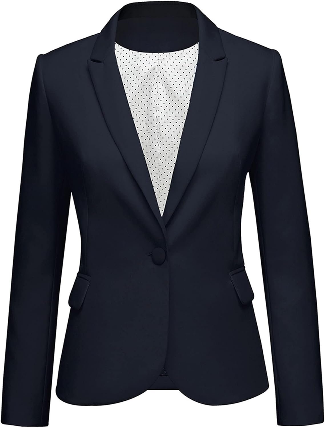 LookbookStore Womens Notched Lapel Pockets Button Work Office Blazer Jacket Suit