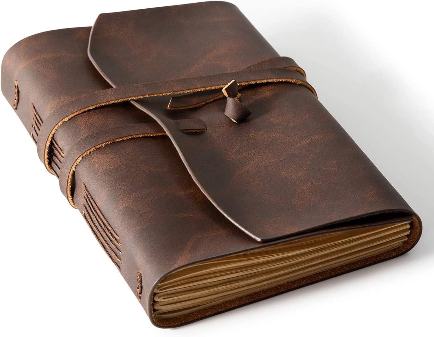Leather Journal Notebook – Genuine Leather Journals for Writing 260 Pages 5×7.1 Inches Vintage Journal For Man and Women Gifts For Man Artist,Travel Journal,Brown