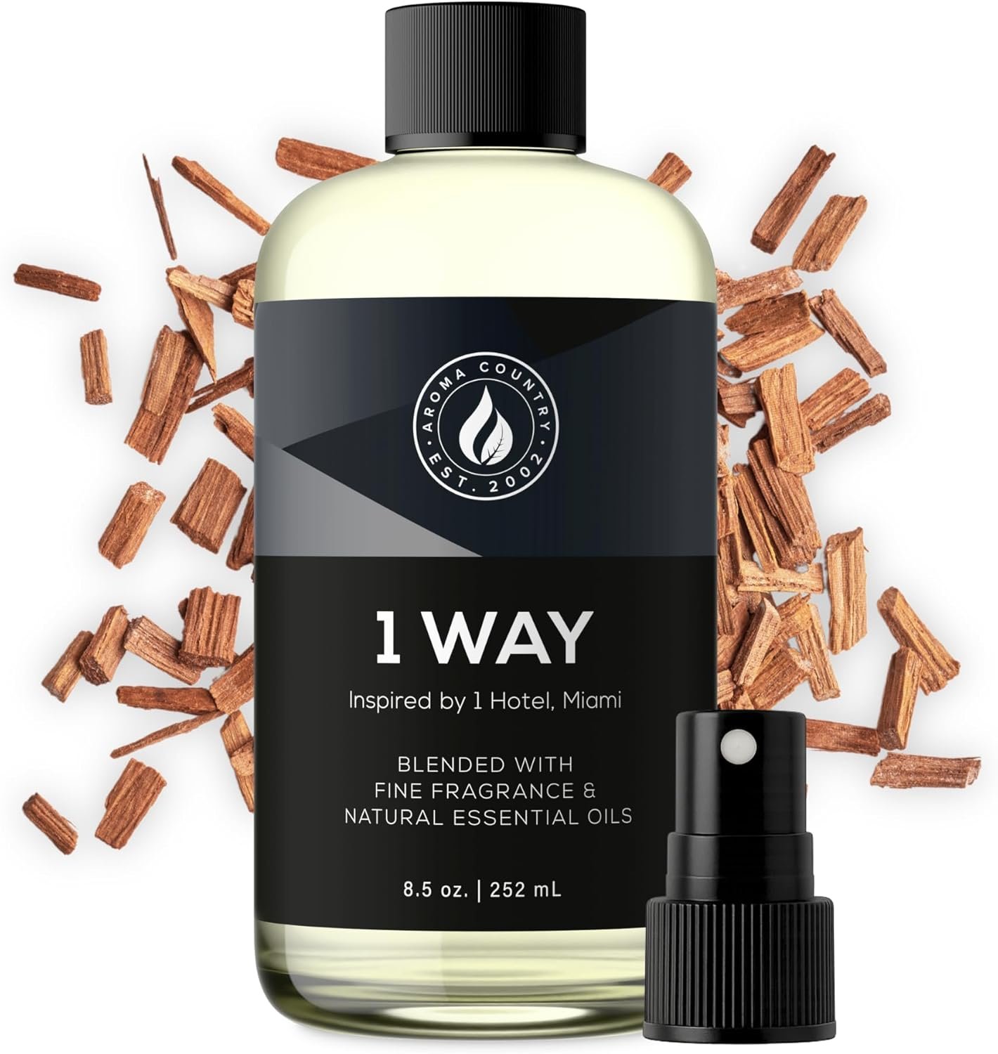 Aroma Country 1 Way Diffuser Oil – Luxury Hotel Santal Fragrance Oil for Diffuser Refill, Sandalwood Home Aroma Diffusers & Room Spray – My Way Premium Aromatherapy Oils & Home Scent (8.5 Fl Oz)