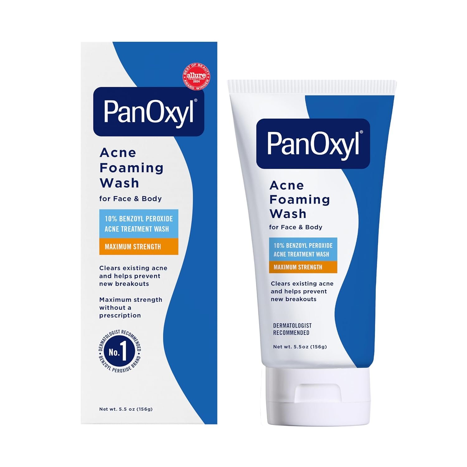 PanOxyl Acne Foaming Wash, For Face & Body, Maximum Strength, 5.5 oz (156 g)
