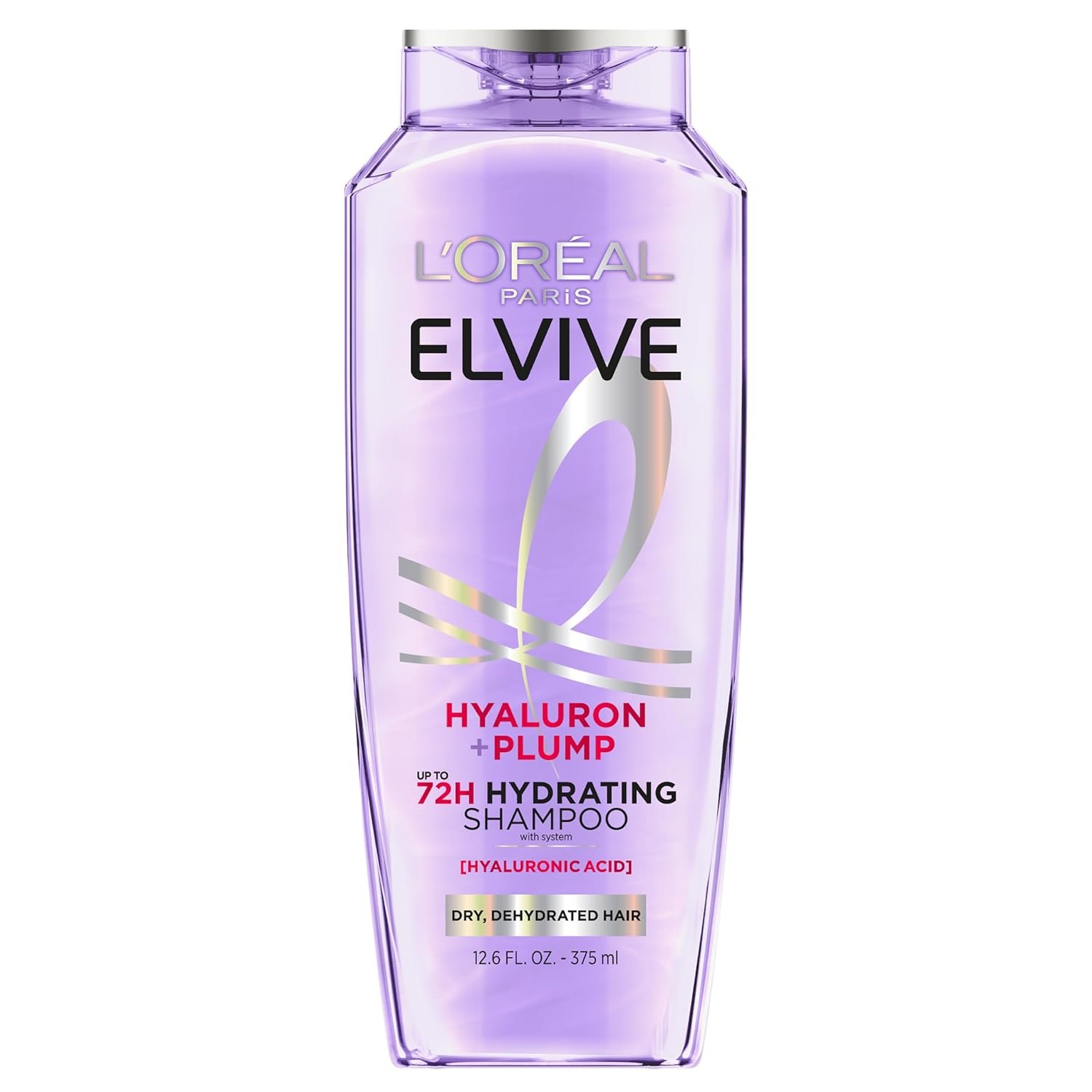 L’Oreal Paris Elvive Hyaluron Plump Hydrating Shampoo for Dehydrated, Dry Hair Infused with Hyaluronic Acid Care Complex, Paraben-Free, 12.6 Fl Oz