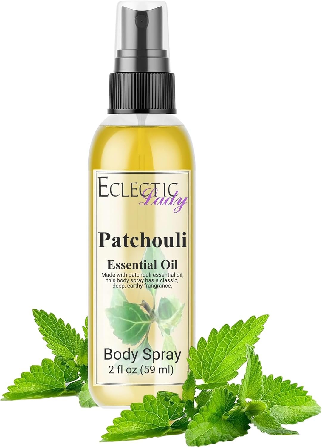Eclectic Lady Body Spray Women, 2 Oz Patchouli Body Mist with Long-Lasting Fragrance, Earthy & Clean Scent Reminiscent of the 1960s & 70s, Light, Subtle Perfume with Wood Notes, 100% Paraben Free