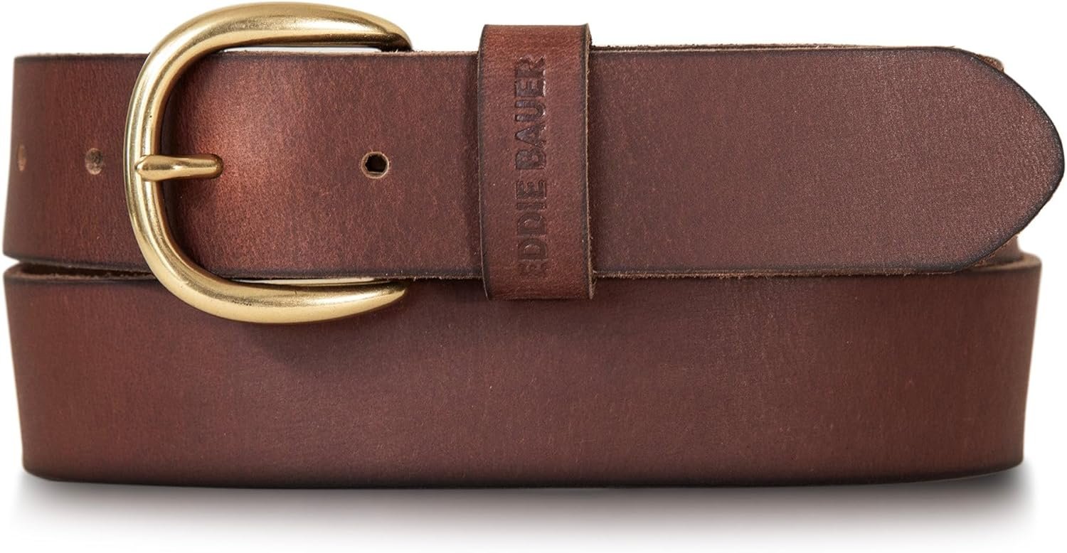 Eddie Bauer Women’s Casual Leather Belts with Durable Metal Buckle