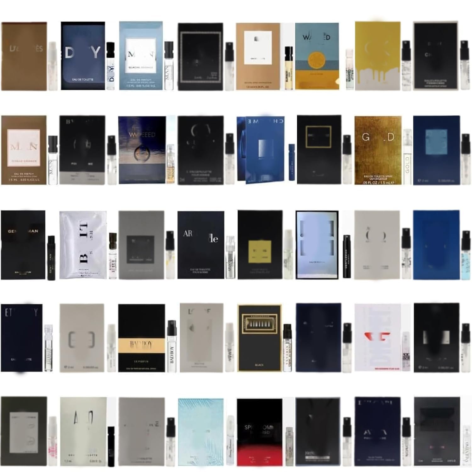 High End Cologne Samples for Men Random Selection, Men’s Designer Fragrance Sampler Set Mini Size Gift (Pack of 20 Sample Vials)