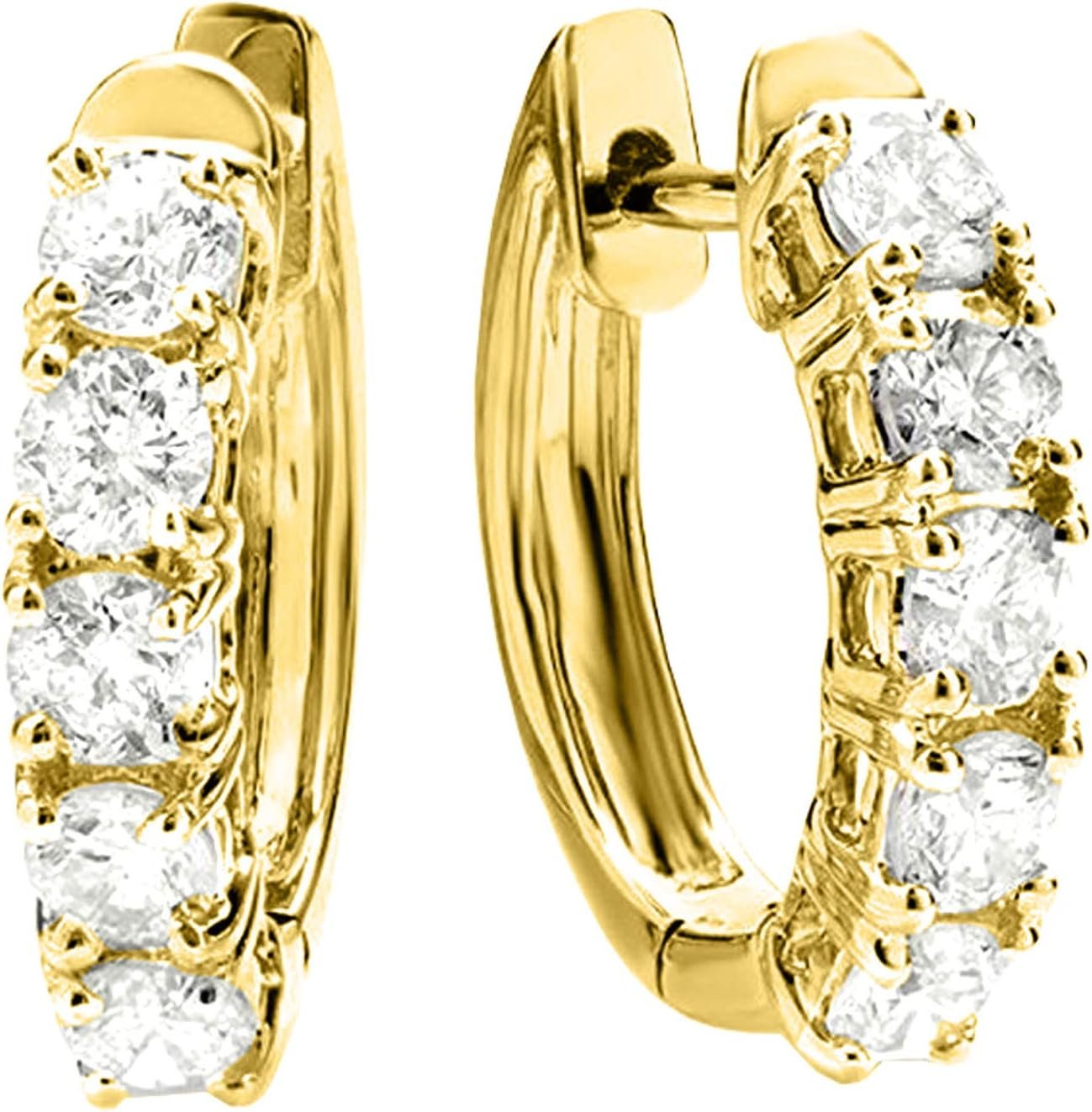 Houston Diamond District 1 to 6 Carat Classic LAB GROWN Diamond Huggie Hoop Earrings for Women Ultra Premium Collection (D-E Color, VS1-VS2 Clarity)