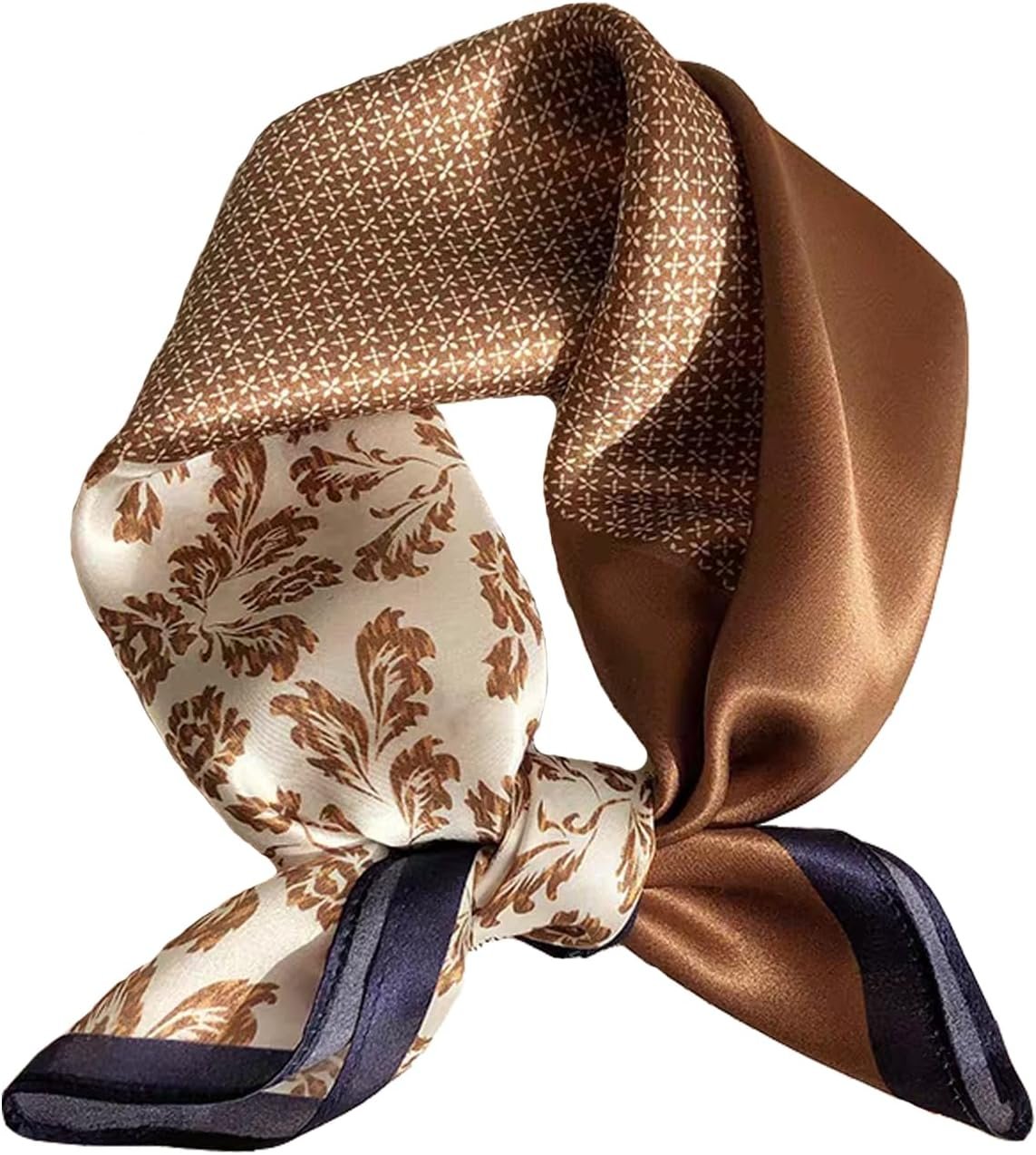 Aufeel 100% Real Mulberry Silk Women Small Square Neck Scarfs 21″ Lightweight Headscarf Printed Neckerchief Gift Packed