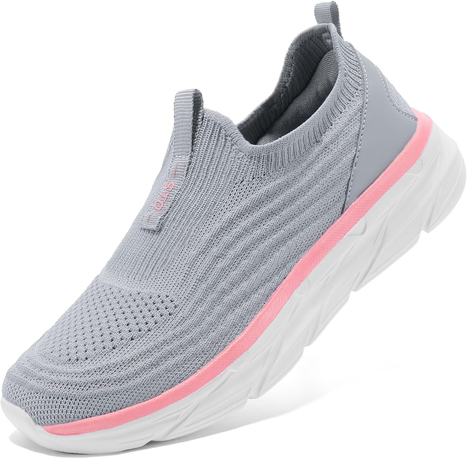 STQ Women’s Slip on Sneakers Wide Toe Box Walking Tennis Shoes Cushion Sole Comfortable Orthopedic Arch Support Breathable Plantar Fasciitis Non-Slip Athletic Gym Workout Shoe