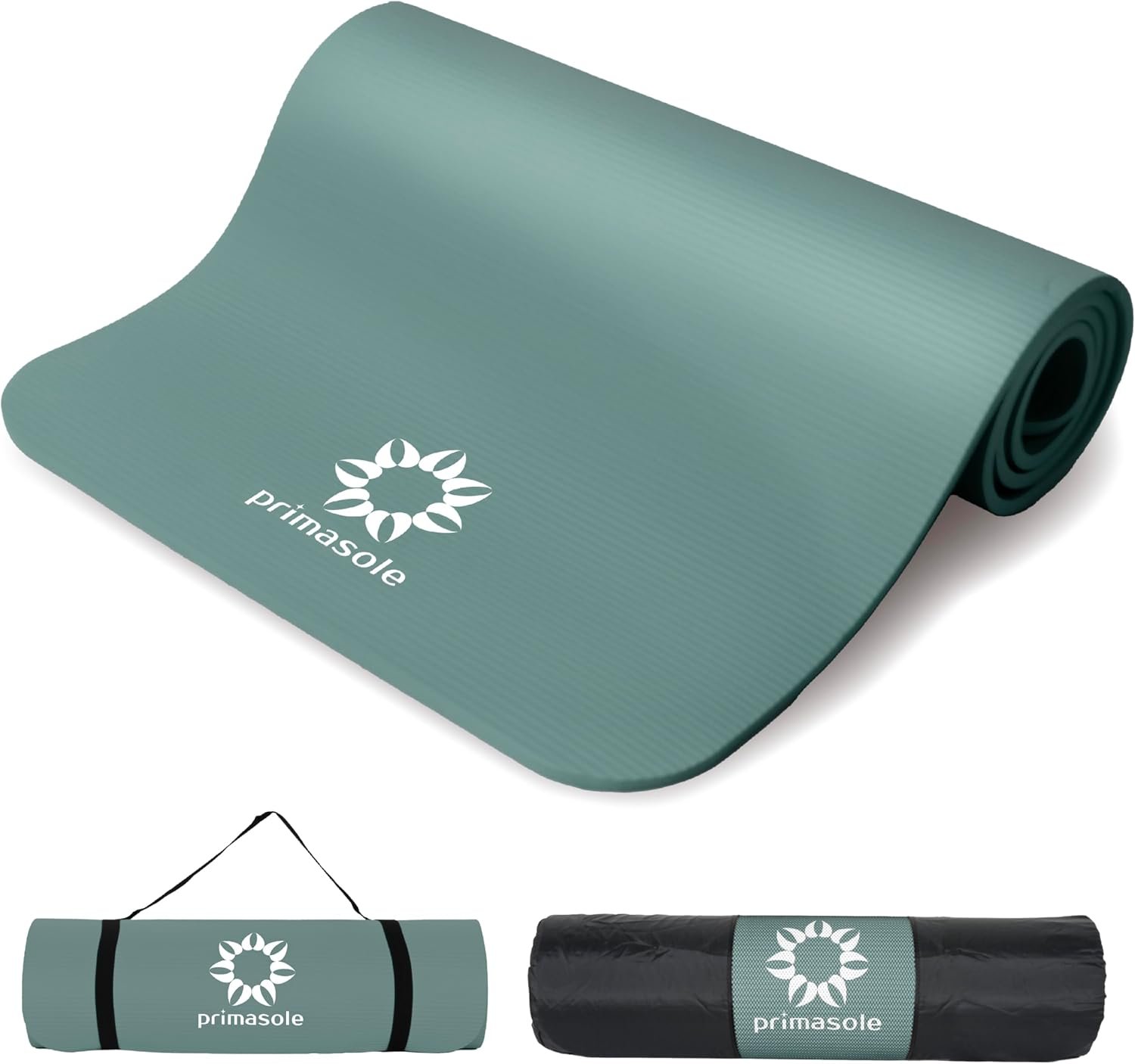 Primasole Thick Yoga Mat, 1/2-Inch Extra Thick NBR Mat with Enhanced Stability – Textured Design, Lightweight Mat with Carrying Strap & Case for Yoga, Pilates, Gym & Home Use (Multiple Colors)