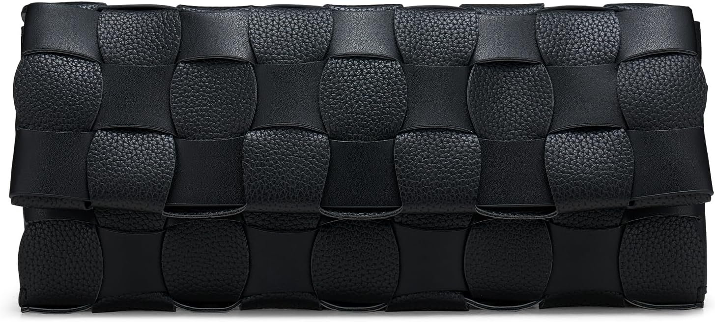 CHUNLI Woven Evening Clutch Purses for Women, PU Crossbody Shoulder Purse Handbag for Evening, Formal Events, Wedding, Party