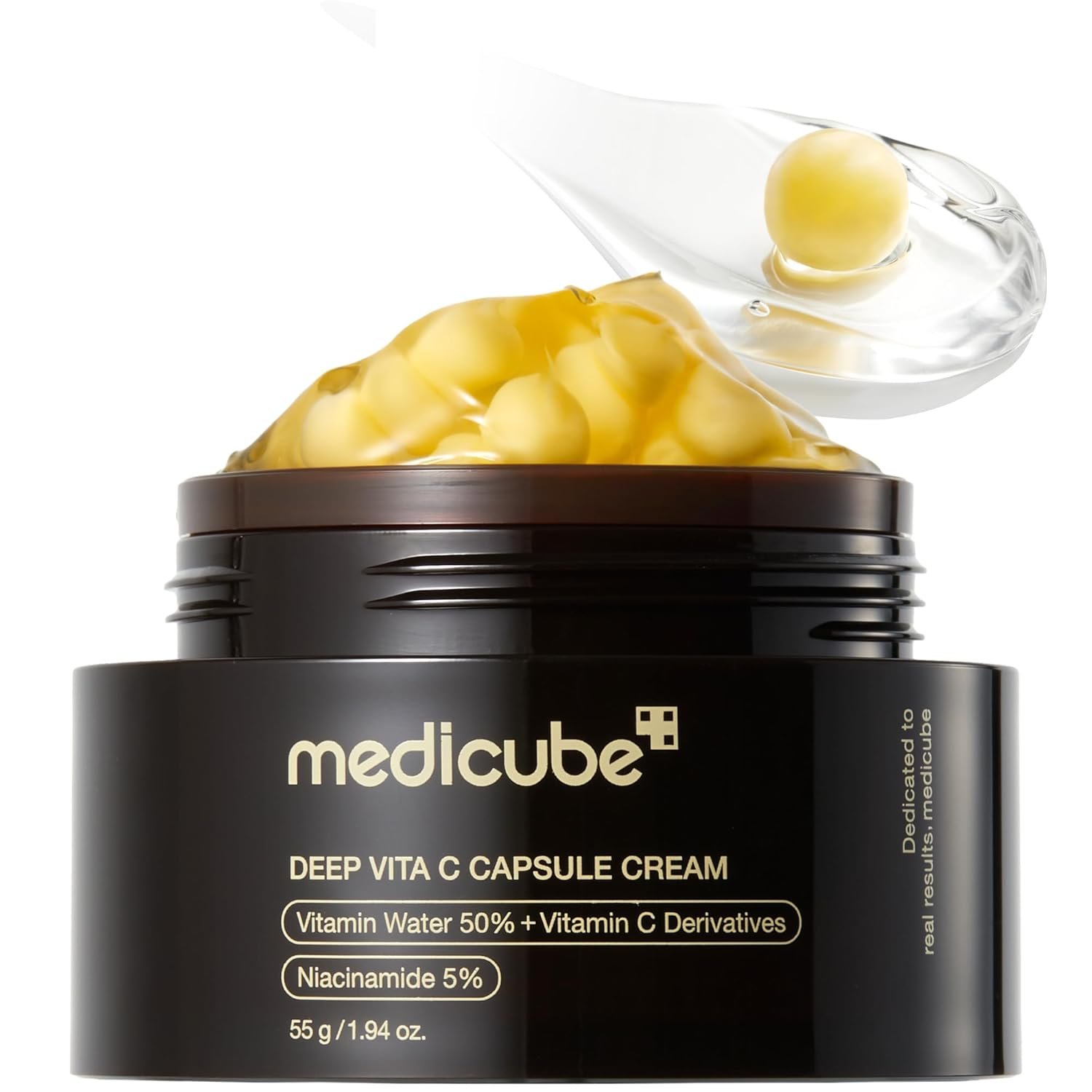 medicube Deep Vitamin C Golden Capsule Face Moisturizer – Liposome Capsules For Wrinkles, Skin Radiance – Transparent Gel for Glow Hydration – Korean Skin Care 1.94 oz