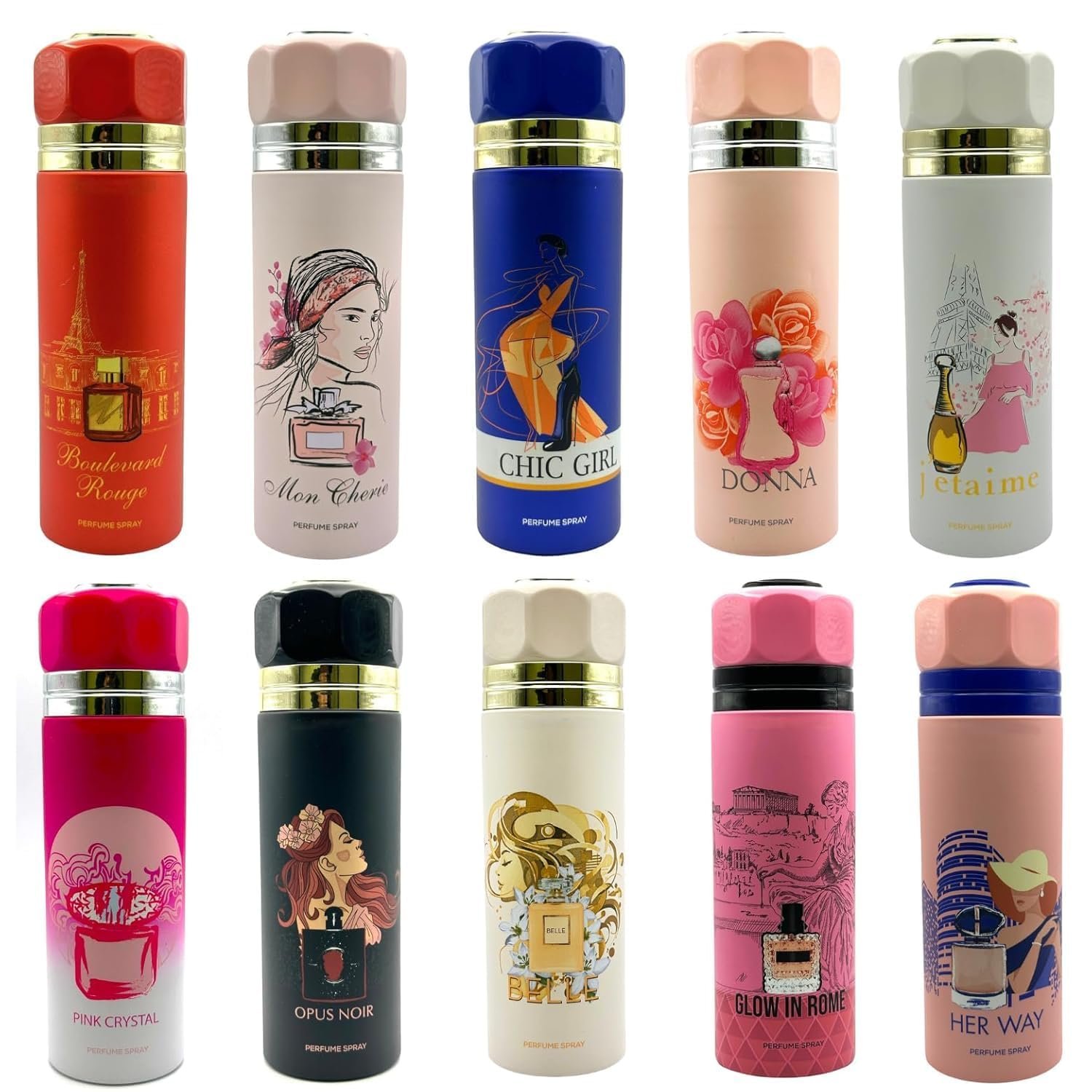 Perfumes for women,High End Designer Fragrance Sampler Set Perfume spray for women (pack of 6 x 200ml Sample Sprays) Randomly Selected & Packed Gift set for woman | Fragrance variety pack for Women