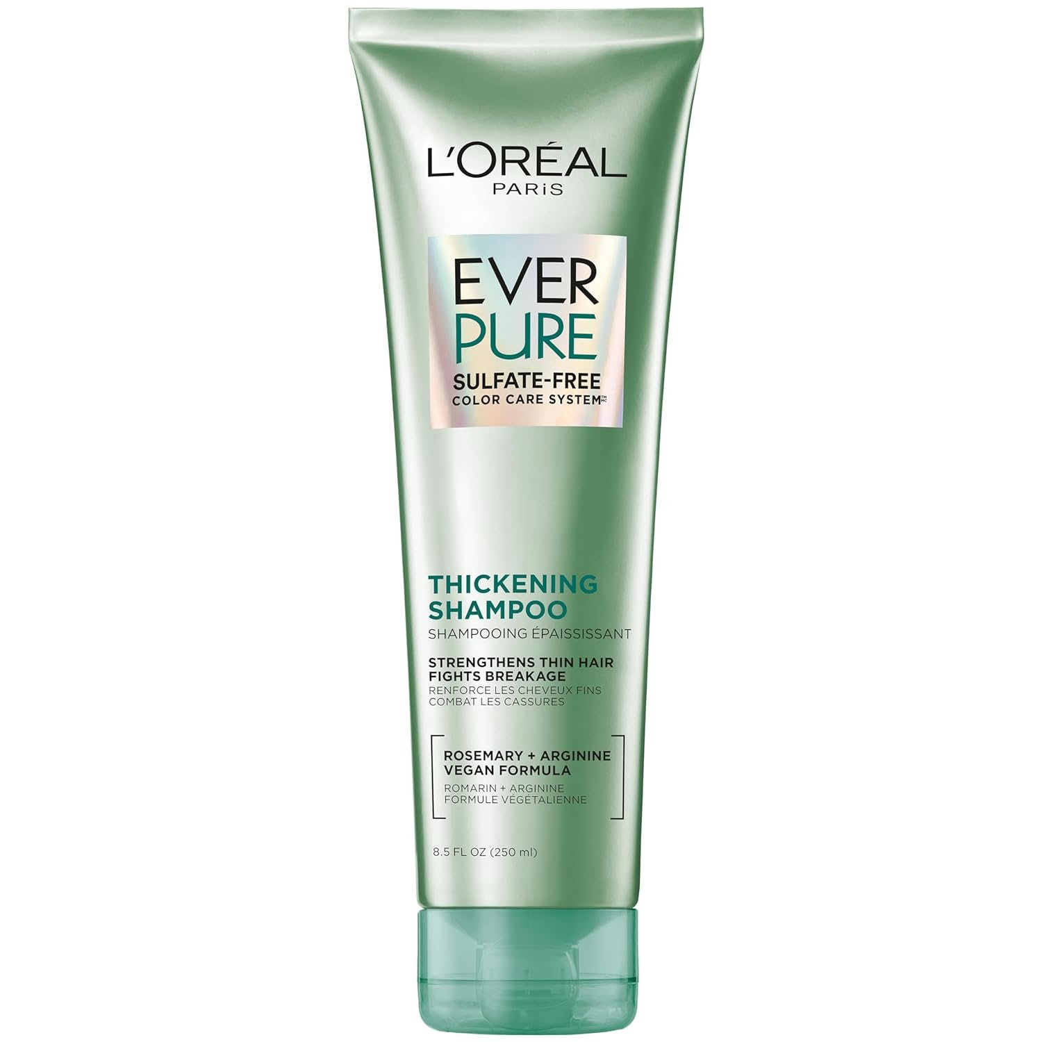 L’Oreal Paris Thickening Sulfate Free Shampoo, Thickens + Strengthens Thin, Fragile Hair, Hair Care with Rosemary Leaf, EverPure, 8.5 Fl Oz (Packaging May Vary)