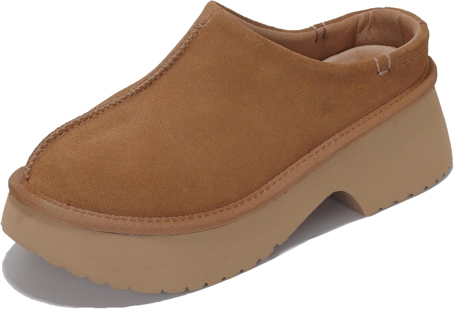 Project Cloud 100% Genuine Leather Platform Clogs for Women Footwear – Memory Foam and Non-Slip Mules Shoes, Comfortable Stylish Closed Toe Clogs for Women 2025 (Johnna)