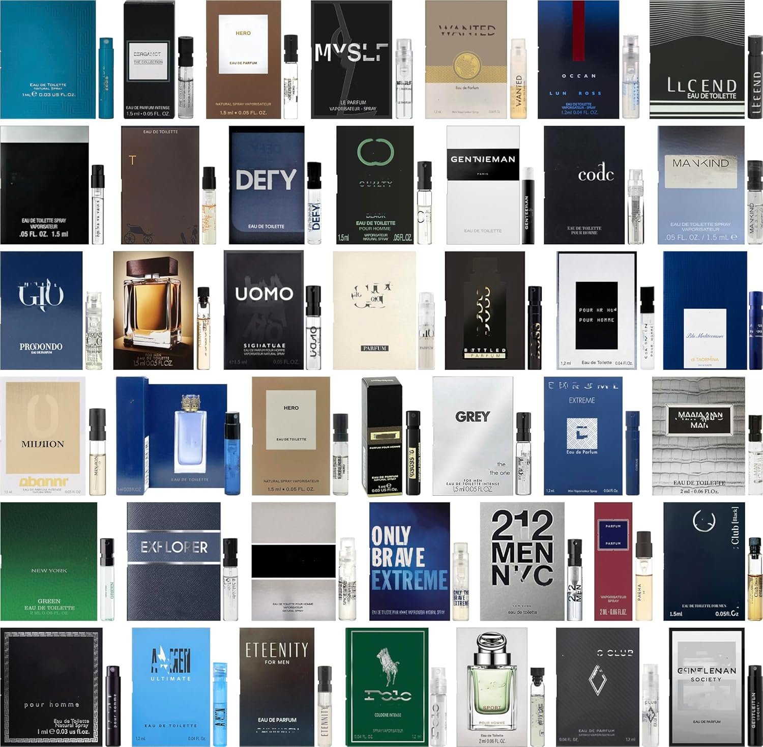 High End Random Selection Designer Fragrance Cologne Sampler Set for Men – (Pack of 10 Sample Vials)