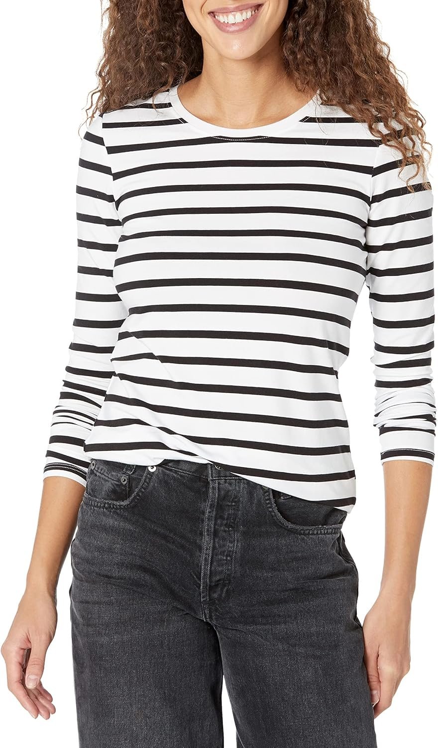 Amazon Essentials Womens Regular-Fit Long-Sleeve Crewneck T-Shirt (Available in Plus Size)