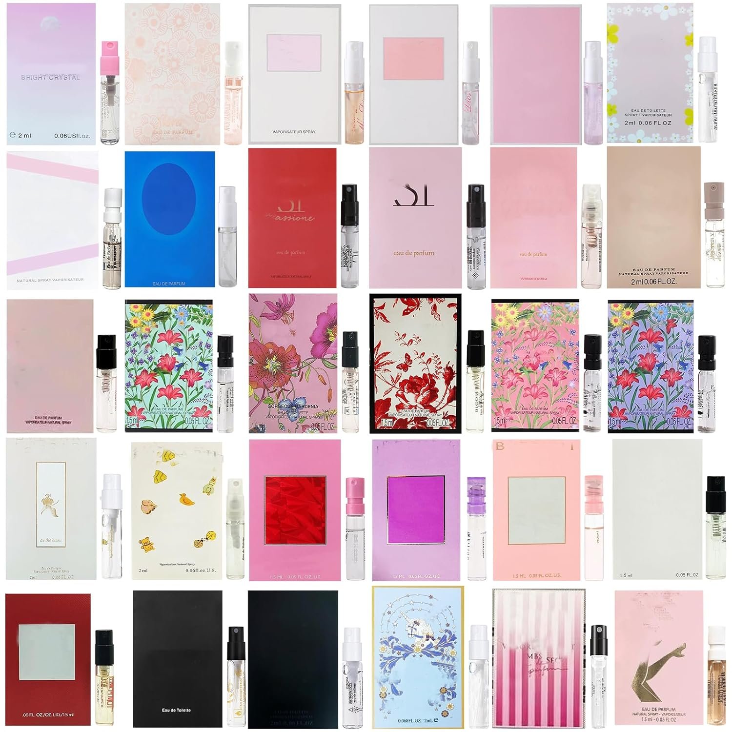 Women’s Designer Perfume Sampler Lot Discovery Set x 30, Luxury High-End Perfume Vials for Women, Mini Samples Gift for Girlfriend, Wife, or Mother（30 pcs）