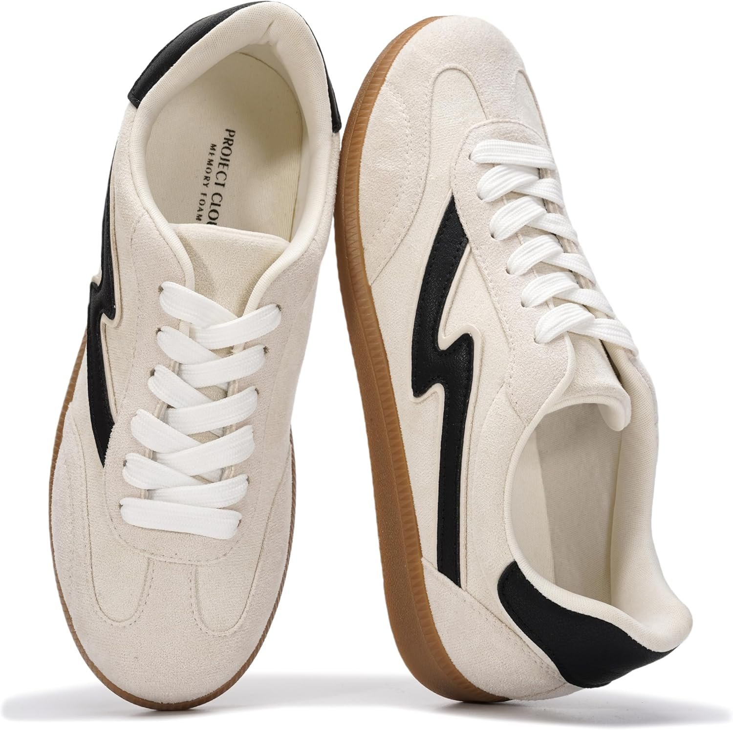 Project Cloud Sneakers for Women – Lace-Up Shoes for Women Trendy Women Sneakers with Memory Foam Insole Women’s Fashion Sneakers Non-Slip Womens Shoes (Irita)