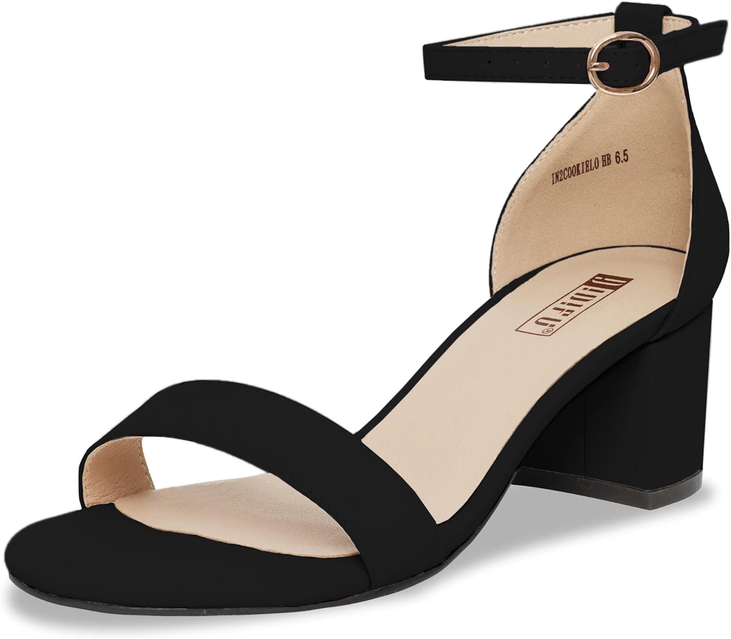 IDIFU Women’s Cookie-LO Low Block Heels Chunky Sandals Ankle Strap Wedding Dress Pump Shoes