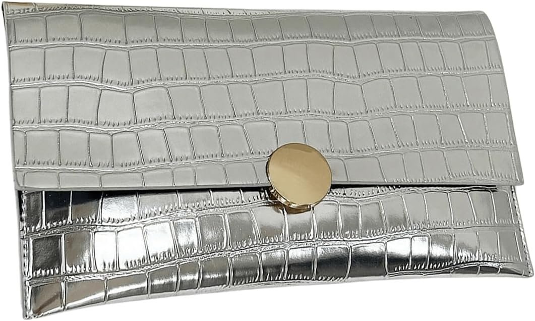 Verdusa Women’s Clutch Evening Bags Trendy Envelope Handbags Metallic Purses Formal Wedding