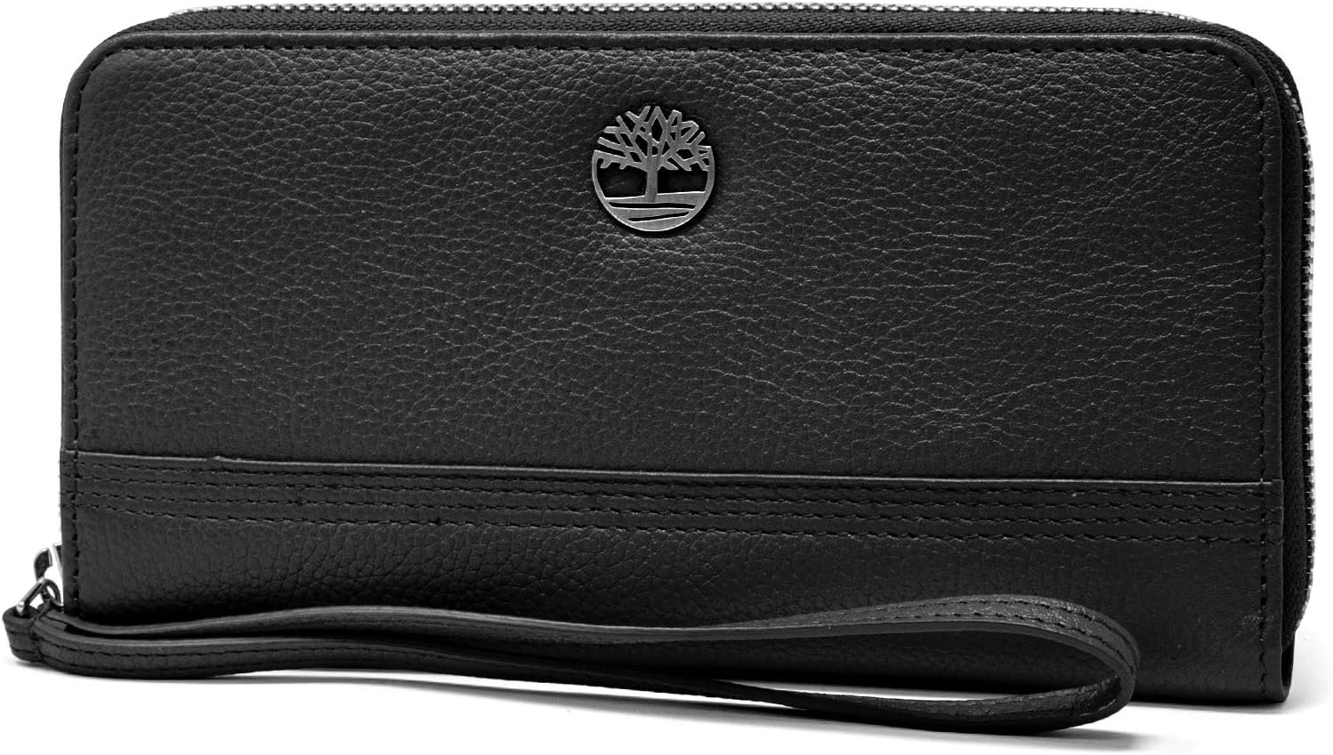 Timberland womens Leather RFID Zip Around Wallet Clutch With Wristlet Strap