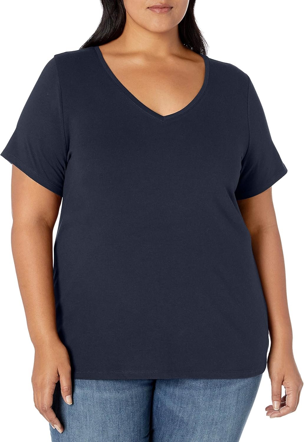 Amazon Essentials womens Plus Size Classic-fit Short-sleeve V-neck T-shirt