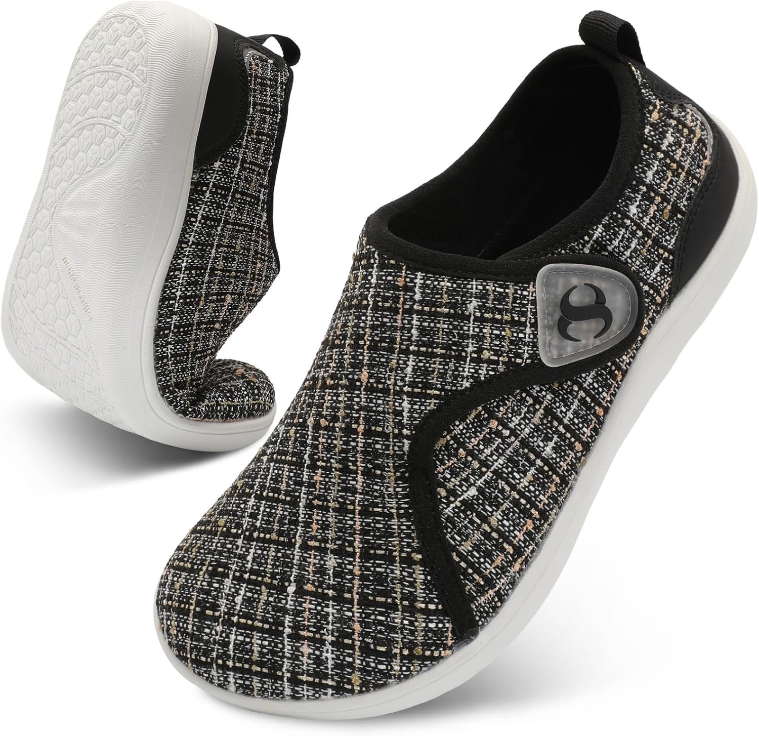 Womens Walking Shoes Comfortable Wide Diabetic Shoes Adjustable Zero Drop Edema Shoe Breathable Neuropathy Nursing Shoes Casual Wide Width Sneakers