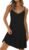 elescat Womens Summer Dresses Spaghetti Strap V Neck Casual Sleeveless Sundress Beach Cover Ups with Pockets