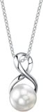 The Pearl Source 9.0-9.5mm Freshwater Pearl Pendant Necklace for Women – Cultured Pearl Necklace with Infinity Design | 14K Gold Plated 925 Sterling Silver Necklace with 16″-20″ Adjustable Chain