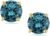Round Cut Blue Diamond Stud AAA Quality in Yellow Gold (0.07ct)
