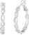 Senteria 925 Sterling Silver Earrings Hoops for Women Lightweight Twisted Hoop Earrings With Cubic Zirconia Hypoallergenic Hoops Earrings (20/30/40/50/60MM)