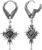 PUNKYOUTH Baroque Dangle Earrings for Women 18G 1mm – Fleur-de-lis & Heartburst Wings Hoop Drop Designs, Elegant Gothic Statement Jewelry for Emo Punk Streetwear & Halloween