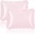 Homiest Ruffle Satin Pillowcase for Hair and Skin, Standard Size Satin Pillow Covers Silky Pillow Cases Set of 2, Satin Ruffled Pillowcase with Envelope Closure, Anti Wrinkle Pillow Shams (Blush Pink)