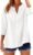LOMON Womens 3/4 Sleeve Button Down Shirts Cotton Linen Roll Up Short Sleeve Tops V Neck Casual Loose Fit Blouses