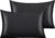NTBAY 2 Pack Satin Standard Pillowcases for Hair and Skin, Luxurious and Silky Pillow Cases with Envelope Closure, 20×26 Inches, Black